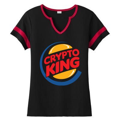 Funny Crypto King Logo Ladies Halftime Notch Neck Tee