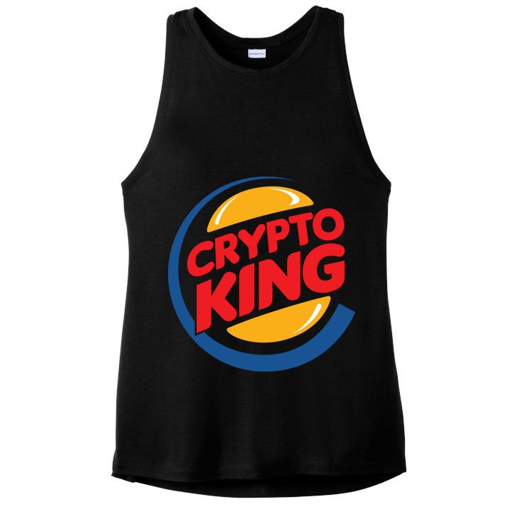 Funny Crypto King Logo Ladies PosiCharge Tri-Blend Wicking Tank