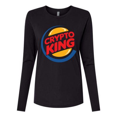 Funny Crypto King Logo Womens Cotton Relaxed Long Sleeve T-Shirt