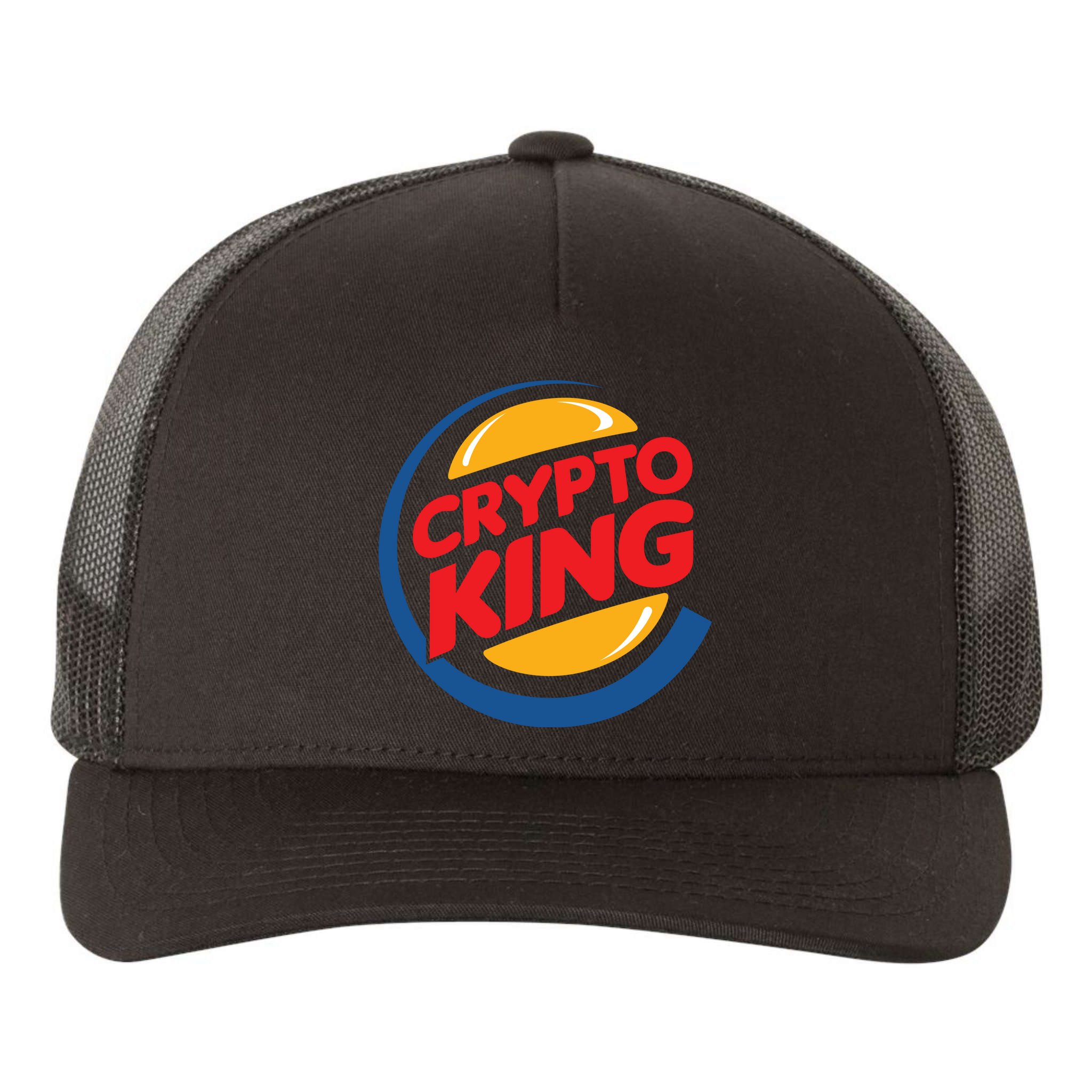 Funny Crypto King Logo Yupoong Adult 5-Panel Trucker Hat