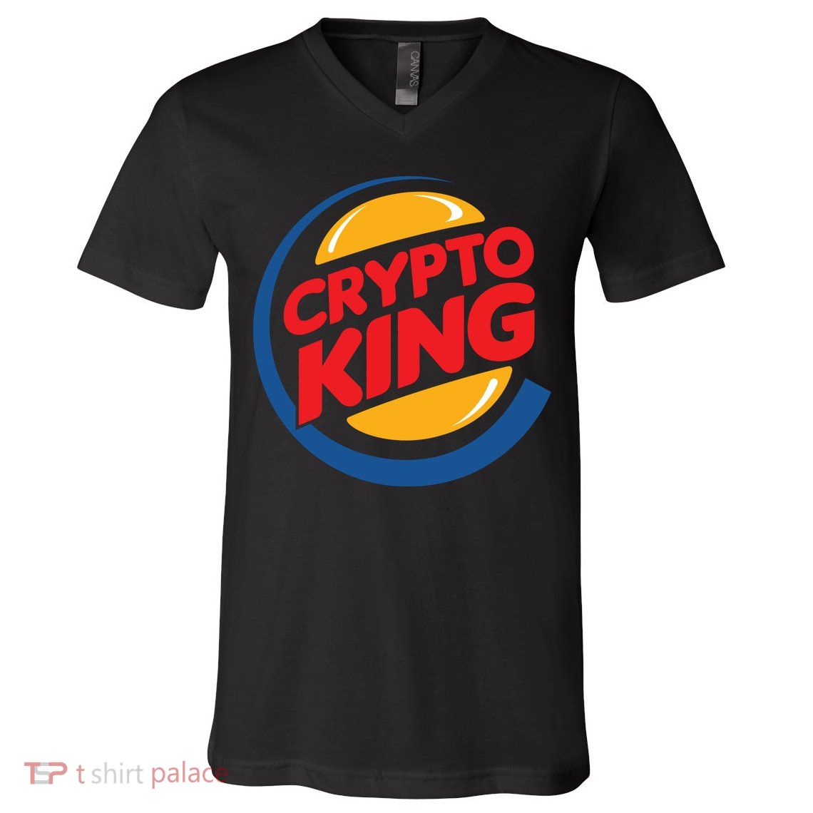 Funny Crypto King Logo V-Neck T-Shirt