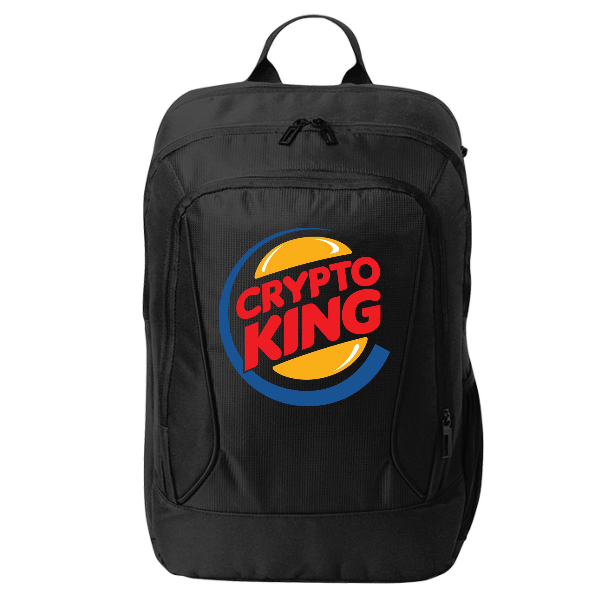 Funny Crypto King Logo City Backpack