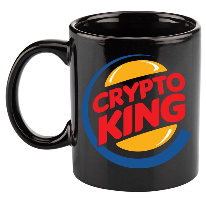 Funny Crypto King Logo 11oz C Handle Ceramic Mug
