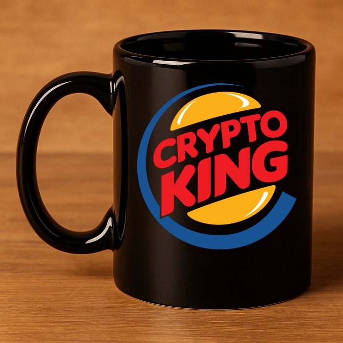 Funny Crypto King Logo 11oz C Handle Ceramic Mug