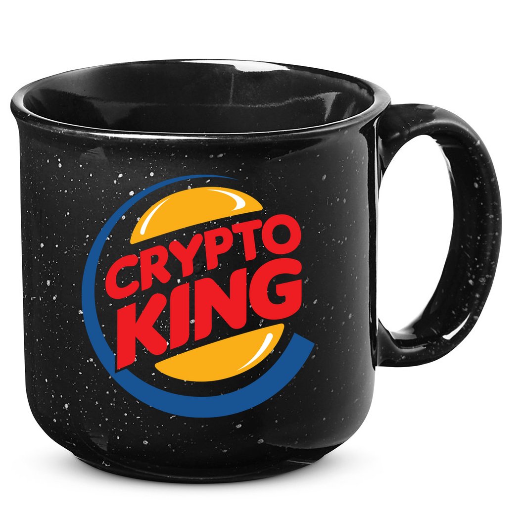 Funny Crypto King Logo 15oz Campfire Ceramic Mug
