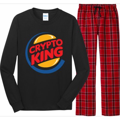 Funny Crypto King Logo Long Sleeve Pajama Set