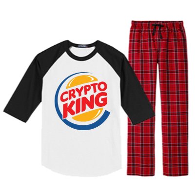 Funny Crypto King Logo Raglan Sleeve Pajama Set