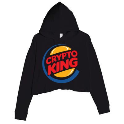 Funny Crypto King Logo Crop Fleece Hoodie