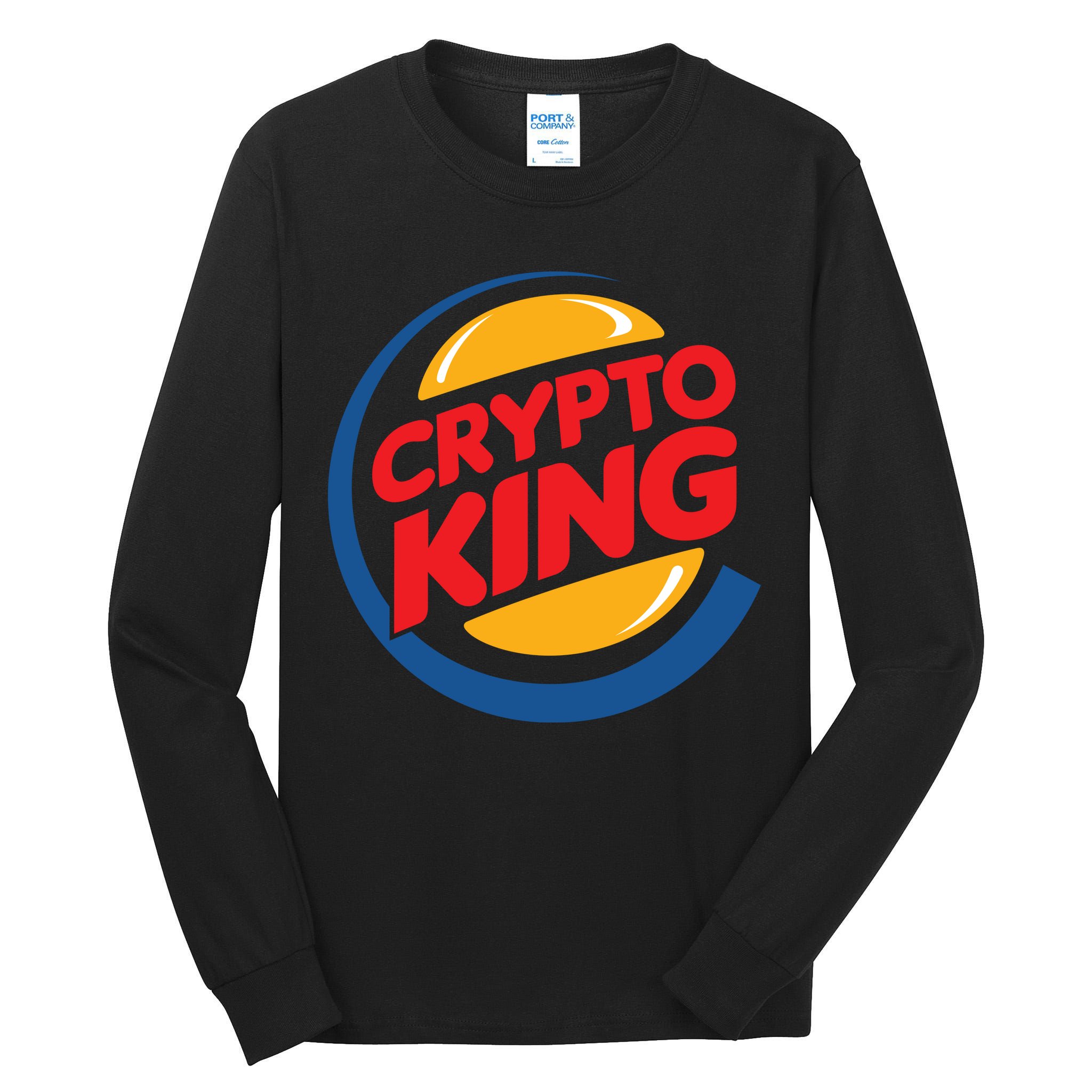 Funny Crypto King Logo Tall Long Sleeve T-Shirt