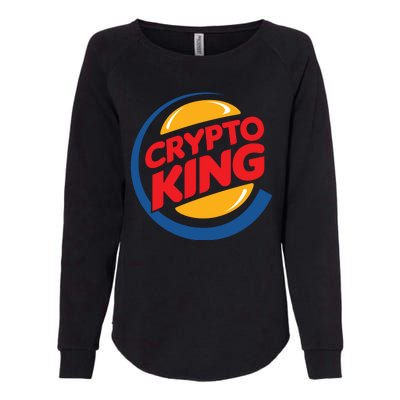 Funny Crypto King Logo Womens California Wash Sweatshirt