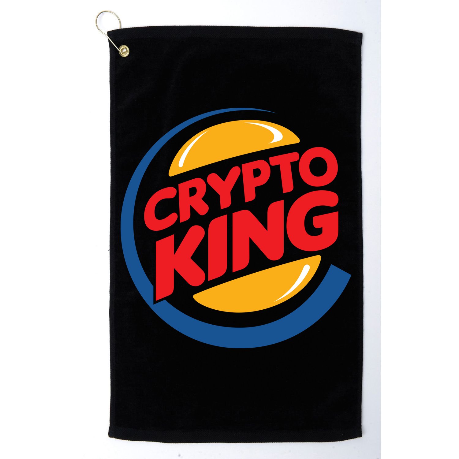 Funny Crypto King Logo Golf Towel
