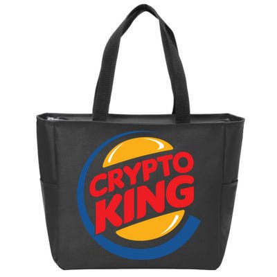 Funny Crypto King Logo Zip Tote Bag