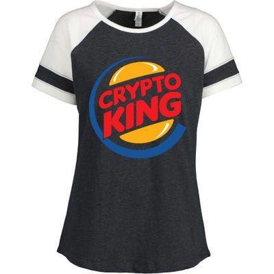 Funny Crypto King Logo Enza Ladies Jersey Colorblock Tee