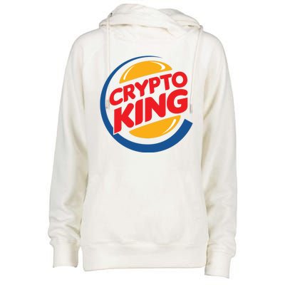 Funny Crypto King Logo Womens Funnel Neck Pullover Hood