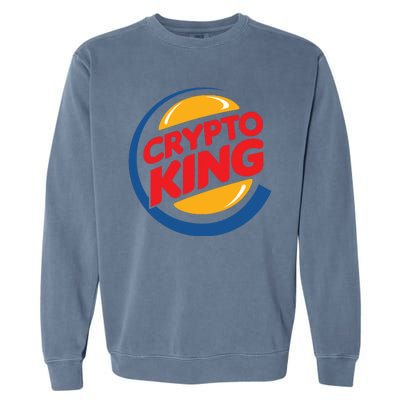 Funny Crypto King Logo Garment-Dyed Sweatshirt