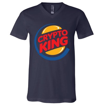 Funny Crypto King Logo V-Neck T-Shirt