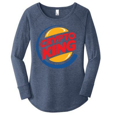 Funny Crypto King Logo Women's Perfect Tri Tunic Long Sleeve Shirt