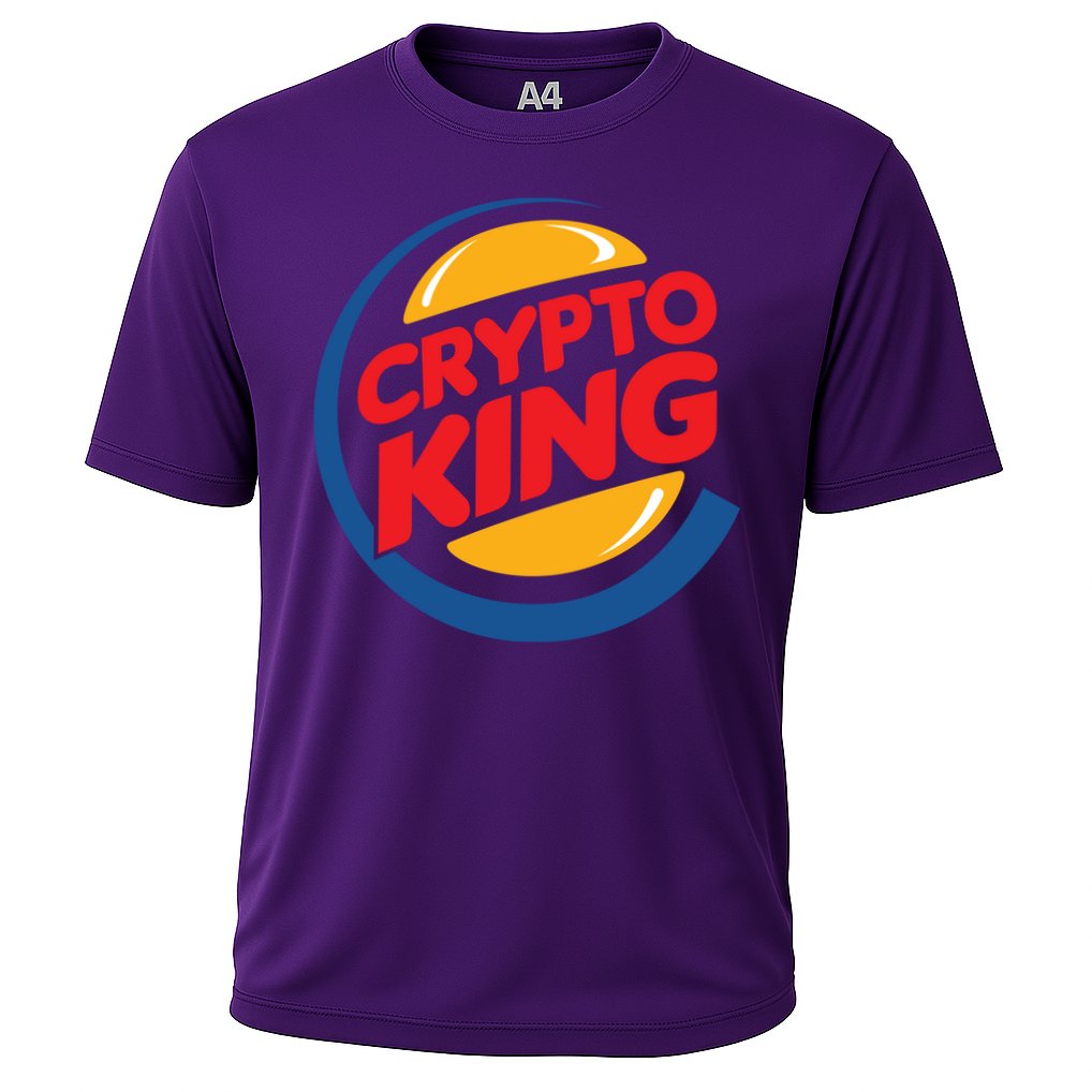 Funny Crypto King Logo Cooling Performance Crew T-Shirt