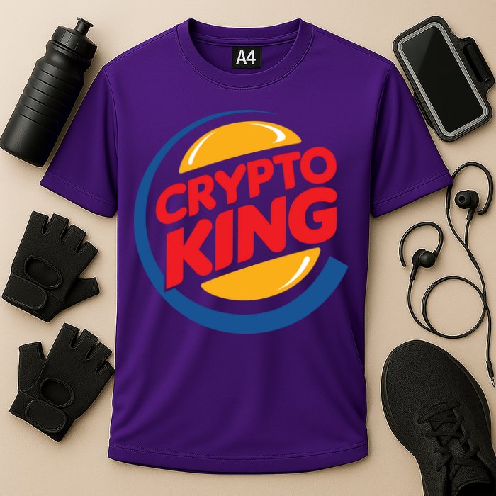 Funny Crypto King Logo Cooling Performance Crew T-Shirt