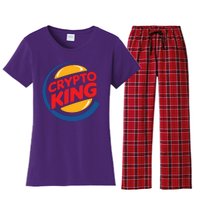 Funny Crypto King Logo Women's Flannel Pajama Set