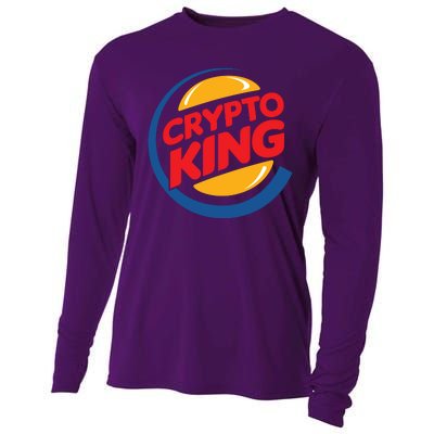 Funny Crypto King Logo Cooling Performance Long Sleeve Crew