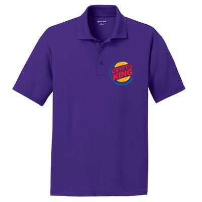 Funny Crypto King Logo PosiCharge RacerMesh Polo