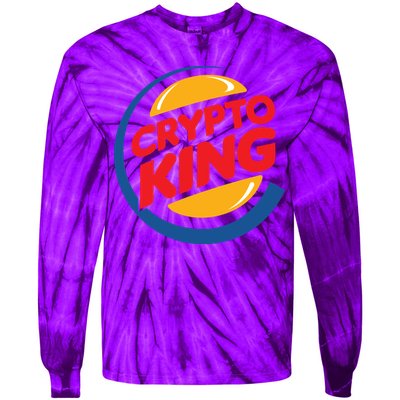 Funny Crypto King Logo Tie-Dye Long Sleeve Shirt