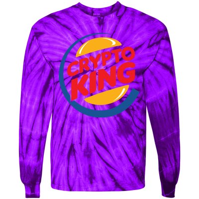 Funny Crypto King Logo Tie-Dye Long Sleeve Shirt