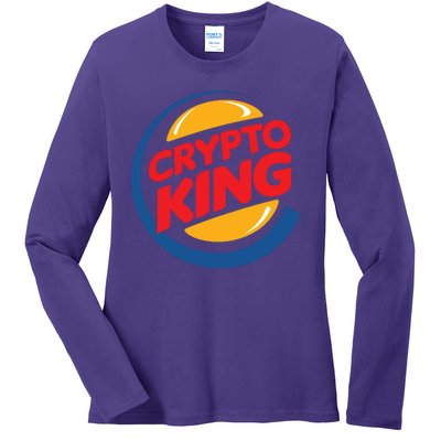 Funny Crypto King Logo Ladies Long Sleeve Shirt