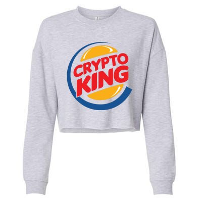 Funny Crypto King Logo Cropped Pullover Crew