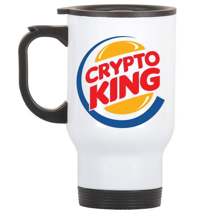 Funny Crypto King Logo Stainless Steel Travel Mug