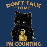 Funny Cat Knits Don't Talk To Me I'm Counting Knitting Drawstring Bag