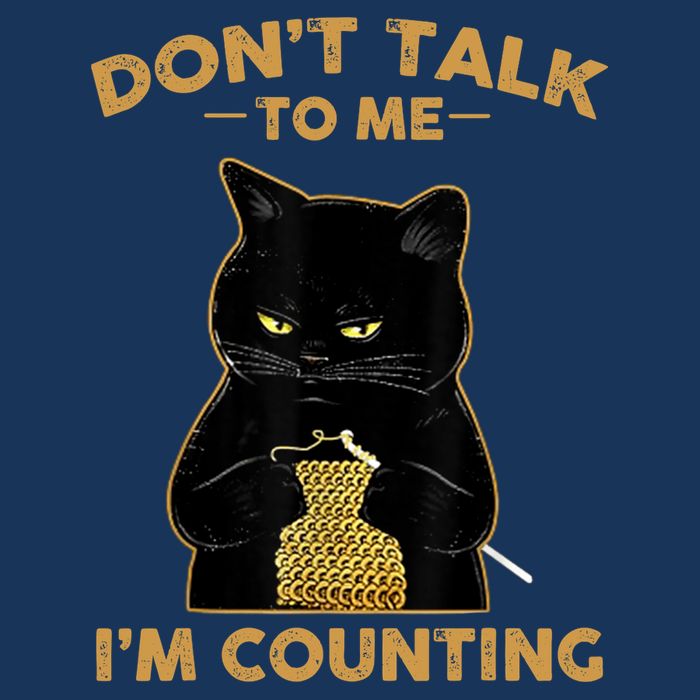 Funny Cat Knits Don't Talk To Me I'm Counting Knitting Drawstring Bag