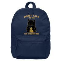 Funny Cat Knits Don't Talk To Me I'm Counting Knitting 16 in Basic Backpack