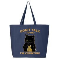 Funny Cat Knits Don't Talk To Me I'm Counting Knitting 25L Jumbo Tote