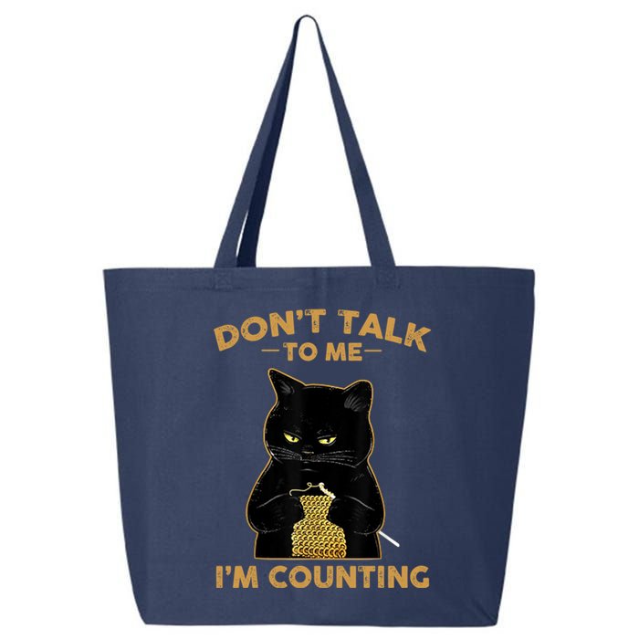 Funny Cat Knits Don't Talk To Me I'm Counting Knitting 25L Jumbo Tote