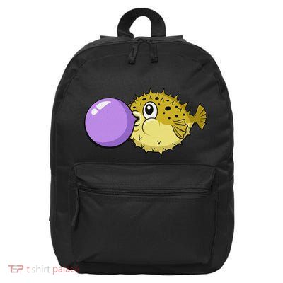Funny Cute Kawaii Blowfish Pufferfish Gum Bubble 16 in Basic Backpack