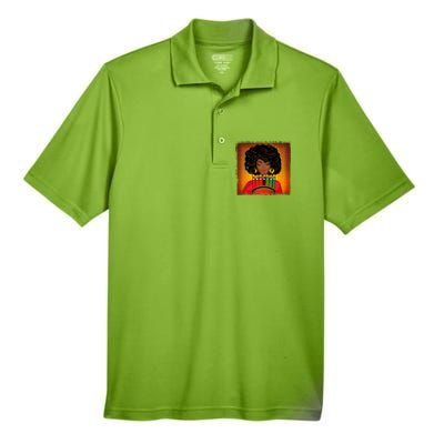 Festive Celebrate Kwanzaa Black African American Woman Men's Origin Performance Piqué Polo