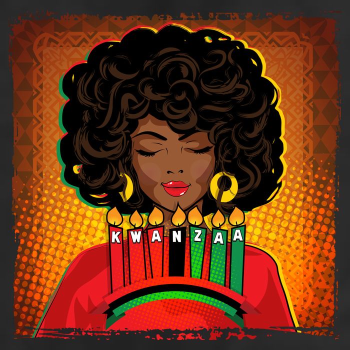 Festive Celebrate Kwanzaa Black African American Woman Cool Comfort Performance Bucket Hat