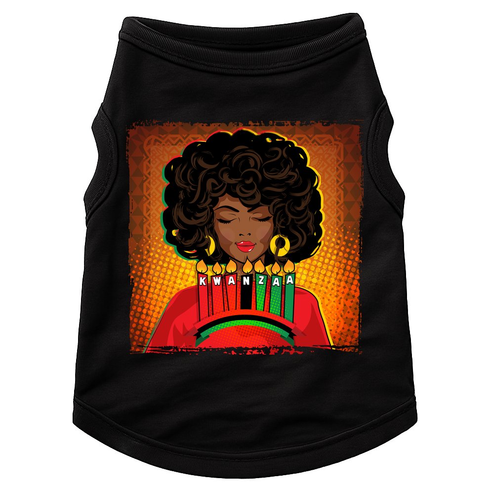 Festive Celebrate Kwanzaa Black African American Woman Doggie Tank