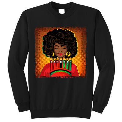 Festive Celebrate Kwanzaa Black African American Woman Sweatshirt