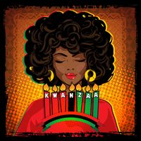 Festive Celebrate Kwanzaa Black African American Woman Drawstring Bag