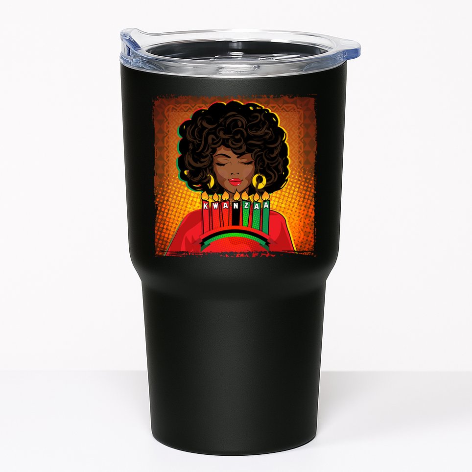 Festive Celebrate Kwanzaa Black African American Woman Tumbler
