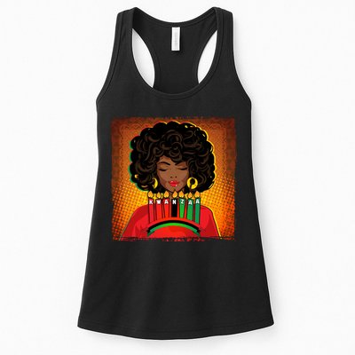 Festive Celebrate Kwanzaa Black African American Woman Womens Tank Top