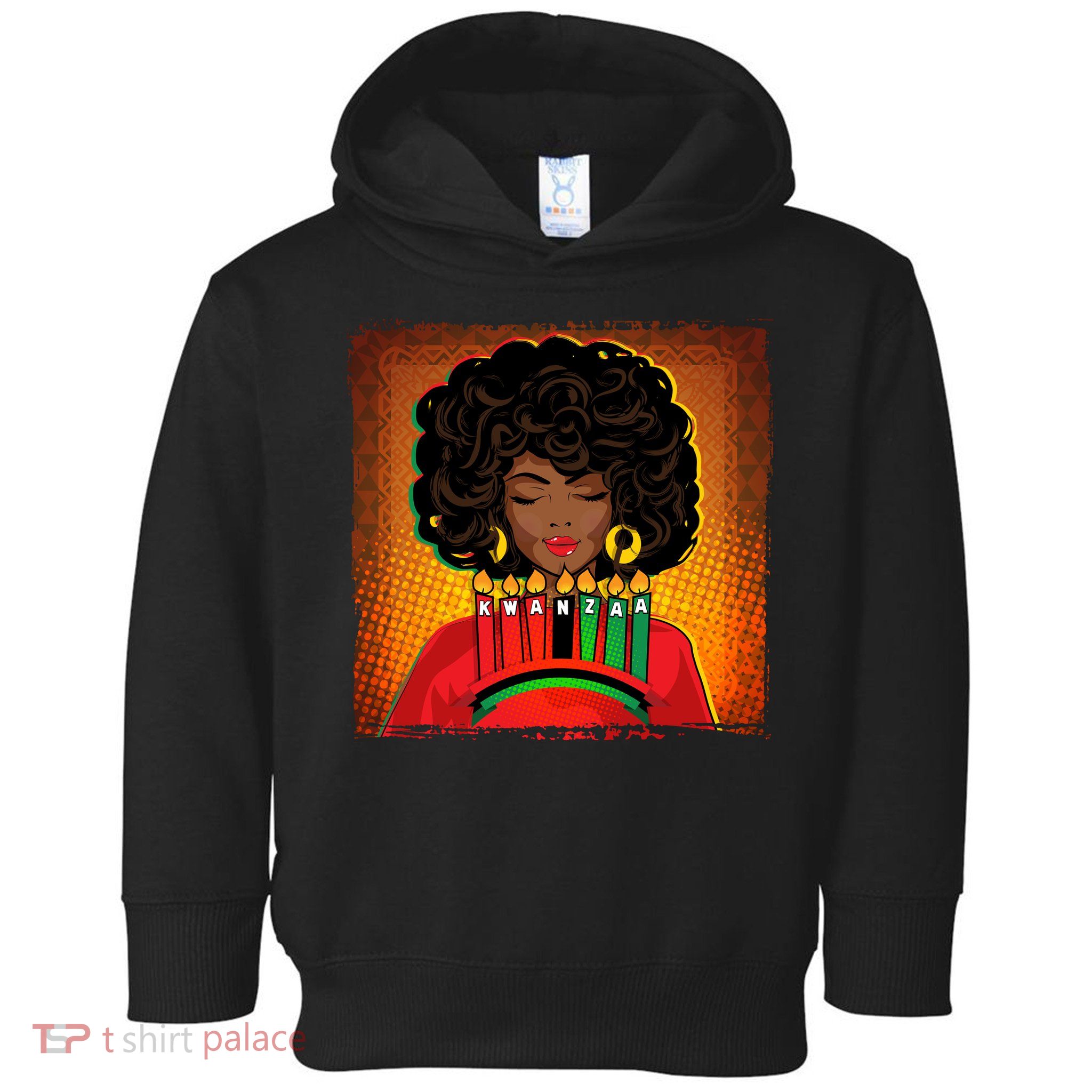 Festive Celebrate Kwanzaa Black African American Woman Toddler Hoodie