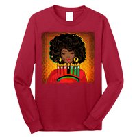Festive Celebrate Kwanzaa Black African American Woman Long Sleeve Shirt