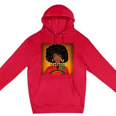 Festive Celebrate Kwanzaa Black African American Woman Premium Pullover Hoodie