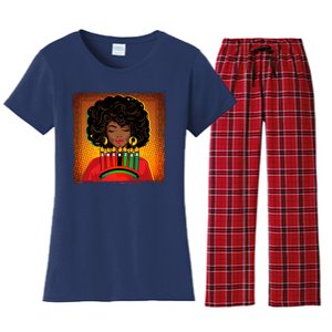 Festive Celebrate Kwanzaa Black African American Woman Women's Flannel Pajama Set