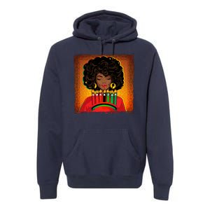 Festive Celebrate Kwanzaa Black African American Woman Premium Hoodie