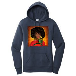 Festive Celebrate Kwanzaa Black African American Woman Women's Pullover Hoodie